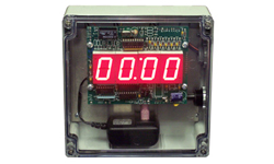 (DC-10T-DN-BCD-NEMA) 1.0 Inch LED Digital, BCD Rotary Switch Set, Multi-Input (PLC-Relay-Switch-Sensor) Controlled, Countdown Timer-Clock, Nema 4X,6,6P,12,12K,13, IP-66 Enclosure